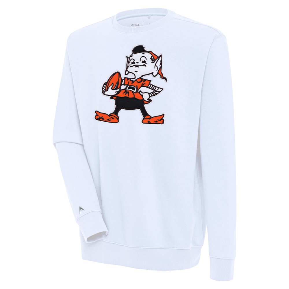 Antigua Men's White Cleveland Browns Victory Pullover Sweatshirt