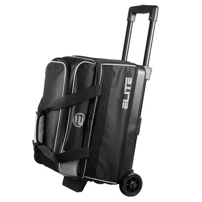 ELITE Basic Double Roller Bowling Ball Bag With Wheels | Graffiti-Style Design | Durable Bowling Bags With Ample Storage | Charcoal