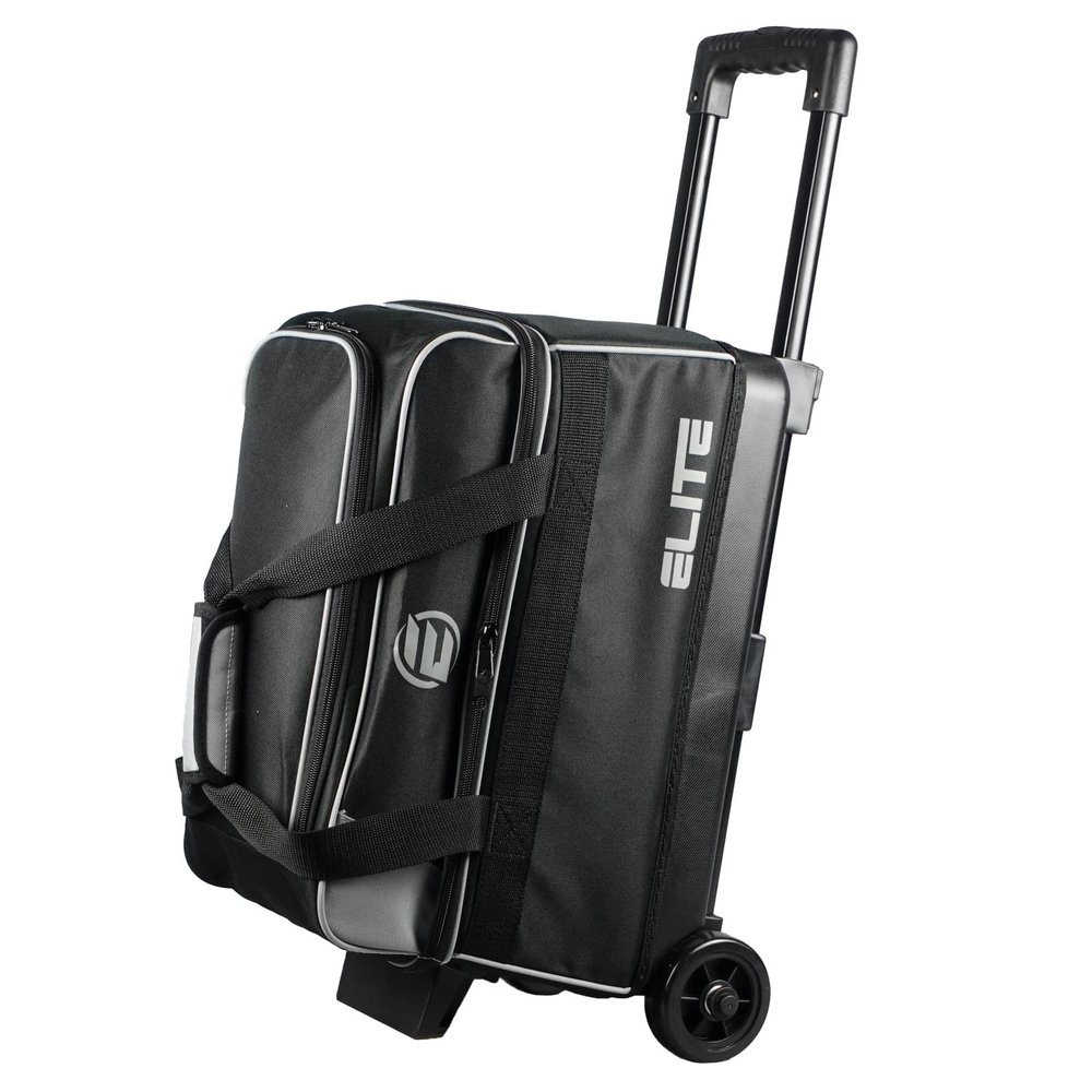 ELITE Basic Double Roller Bowling Ball Bag With Wheels | Graffiti-Style Design | Durable Bowling Bags With Ample Storage | Charcoal
