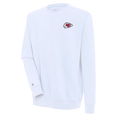 Antigua Men's White Kansas City Chiefs Victory Pullover Sweatshirt