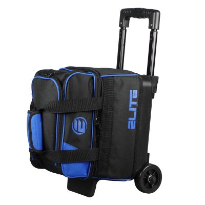 ELITE Basic Single 1 Ball Roller Bowling Bag with Rolling Wheels Holds Bowling Shoes up to US Size 10.5 Mens (Royal)