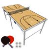 PartyLife Basketball 6 ft x 3 ft Ping Pong Table Tennis Table w/Game Kit | Mid-Size Portable Folding Indoor Outdoor Ping Pong Table Tennis Table | Kids & Adults | Game Room | Not Full Size view 1