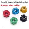 VURETO 2 x M9 Bicycle Wheel Hub Axle Nuts - 7075 Aluminum Track Nuts with Non-Slip Pattern - Front and Rear Bike Wheel Hub Nut Replacement (Color : Blue) view 4