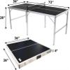 PartyLife USA 6 ft x 3 ft Ping Pong Table Tennis Table w/LED Lights & Game Kit | Mid-Size Portable Folding Indoor Outdoor Ping Pong Table Tennis Table | Kids & Adults | Game Room | Not Full Size view 2