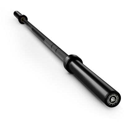 LIONSCOOL 7ft Olympic Barbell (Black E-coating, 1500LBS, No Center Knurl)