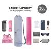 sportsnew Yoga Mat Bag Drawstring Pocket-Full Zip Cargo Yoga Mat Carrier Bag with Water Bottle Pocket and Bottom Wet Pocket Exercise Yoga Mat Carrier Multi-Functional Storage Bag, Blue & Black view 2