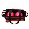 ELITE Deluxe 2 Ball Bowling Bag with 5" smooth wheels, Large Accessory pocket - Separate Compartment holds 1 pair of shoes up to US size 15 men - 36" extendable handle double roller (Red) view 3