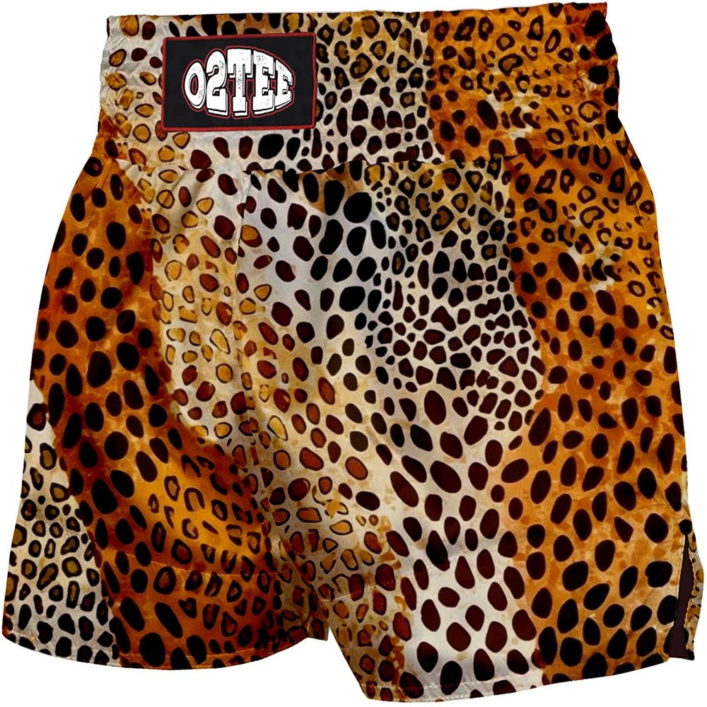 O2TEE Premium Lightweight MMA Sakura Shorts Traditional Styles Fight Wear,Leopard XXL