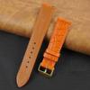 21mm Flat Orange AIIigator Watch Band Quick Release Handmade Leather Watch Strap Slim Croc Replacement Wristband Men Stainless Steel Buckle Christmas Father's Day Gift for Dad Son Husband DH-29G-21MM view 2