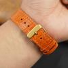 21mm Flat Orange AIIigator Watch Band Quick Release Handmade Leather Watch Strap Slim Croc Replacement Wristband Men Stainless Steel Buckle Christmas Father's Day Gift for Dad Son Husband DH-29G-21MM view 4