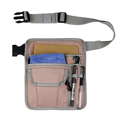 ArQray Restaurant Server Apron Waiter Waist Money Pouch Bag Adjustable Belt Check Holder Gardening Tool Belt (Color : Pink)