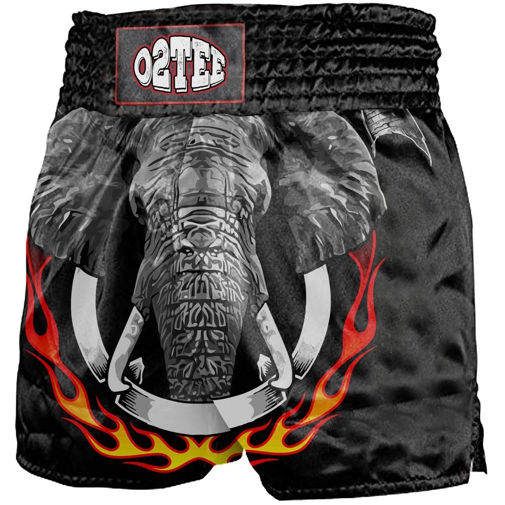 O2TEE Elephant Muay Thai Boxing Shorts for Casual Running Party Night,XL