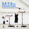 HEROPRO Basketball Hoop Outdoor Adjustable, Shatterproof Backboard and Larger Base, Portable Basketball Goal System for Kids/Youth/Adults in Pool/Driveway (3.2-7.2FT White, 28" Backboard) view 3