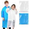 BFONS 2 Pcs Rain Ponchos for Kids Reusable, EVA Raincoats for Boys Girls with Hood and Sleeves, Waterproof Rain Coats Perfect for Camping, Hiking and Travel Outdoor Accessories Blue White view 1
