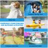 BFONS 2 Pcs Rain Ponchos for Kids Reusable, EVA Raincoats for Boys Girls with Hood and Sleeves, Waterproof Rain Coats Perfect for Camping, Hiking and Travel Outdoor Accessories Blue White view 2