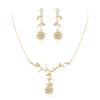 EVER FAITH Wedding Jewelry Set for Bride, Gorgeous Cubic Zirconia Gold Plated Elegant Rose Flower Bridal Necklace Dangle Earrings Sets for Women view 1