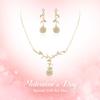 EVER FAITH Wedding Jewelry Set for Bride, Gorgeous Cubic Zirconia Gold Plated Elegant Rose Flower Bridal Necklace Dangle Earrings Sets for Women view 4