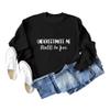 ESIKAH Underestimate Me That'll Be Fun Sweatshirt Funny Letter Printed Graphic Shirt Women Crewneck Sarcastic Pullover Tops Black view 2