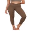 ODODOS Women's Cross Waist 7/8 Yoga Leggings with Inner Pocket, Inseam 25" Gathered Crossover Workout Yoga Pants, Brunette, Large view 1