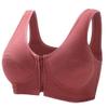LUXRUB Middle-Aged Elder Woman Wirefree Front Zipper Bra Cotton Sleeping Bra Tank Top Push Up Underwear Soft Cup Lingerie (Color : Caramel, Size : X-Large) view 1