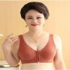 LUXRUB Middle-Aged Elder Woman Wirefree Front Zipper Bra Cotton Sleeping Bra Tank Top Push Up Underwear Soft Cup Lingerie (Color : Caramel, Size : X-Large) view 2