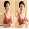 LUXRUB Middle-Aged Elder Woman Wirefree Front Zipper Bra Cotton Sleeping Bra Tank Top Push Up Underwear Soft Cup Lingerie (Color : Caramel, Size : X-Large) view 3