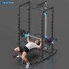 ULTRA FUEGO Power Cage, Multi-Functional Power Rack with J-Hooks, Dip Handles, Landmine Attachment and Optional Cable Pulley System for Home Gym (Power Cage with Pulley System and Flat Bench) view 3