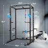 ULTRA FUEGO Power Cage, Multi-Functional Power Rack with J-Hooks, Dip Handles, Landmine Attachment and Optional Cable Pulley System for Home Gym (Power Cage with Pulley System and Flat Bench) view 4