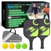 Carbon Fiber Pickleball Paddles - Graphite Pickleball Paddles Set of 2, Polymer Honeycomb Core, 4 Pickleballs, Anti-Slip Sweat-Absorbing Grip, Professioner Paddle Ball Set for Pickleball Players view 1