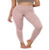 ODODOS Women's Cross Waist Full Length Yoga Leggings with Inner Pocket, Inseam 28" Gathered Crossover Workout Yoga Pants, Dusty Pink, Large view 1