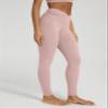 ODODOS Women's Cross Waist Full Length Yoga Leggings with Inner Pocket, Inseam 28" Gathered Crossover Workout Yoga Pants, Dusty Pink, Large view 2