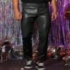 Lars Amadeus Black Faux Leather Pants for Men's Slim Fit Hip Hop Nightclub Disco Party Trousers 30 view 2