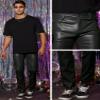 Lars Amadeus Black Faux Leather Pants for Men's Slim Fit Hip Hop Nightclub Disco Party Trousers 30 view 4