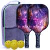 PrintOnDemand Universe Pickleballs Paddles Set, 2 Pickleballs Paddles, 4 Pickleballss, 1 Carrying Bag, Pickle Ball Paddle Gifts for Beginners, Universe Type 1 view 1