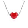1925 Silver Romantic Red Love Women's Pendant Necklace Women's Short Chain Pendant Transportation Wedding Gift Versatile necklace view 1