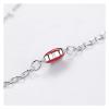 1925 Silver Romantic Red Love Women's Pendant Necklace Women's Short Chain Pendant Transportation Wedding Gift Versatile necklace view 4