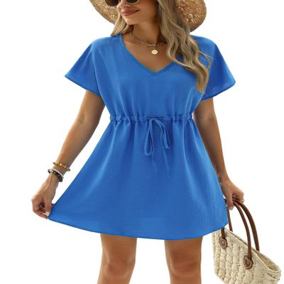 Ekouaer Womens Plus Size Bathing Suit Cover Up Soft Swim Covers Bat Sleeve Beach Coverups