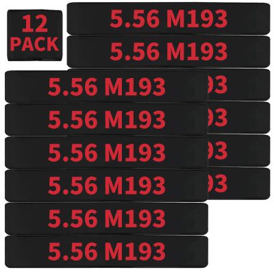 12 Pack Miaozhun 5.56 M193 Magazine Marking Bands 5.56 Caliber Identification (Black-Red)
