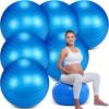 Hungdao 6 Pack Exercise Ball Bulk Inflatable Pregnancy & Workout Ball 22 Inch Heavy Duty Pilates Ball for Yoga Stretching Therapy Balance Physical Fitness(Blue) view 1