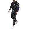 amazon warehouse sale men's tracksuit 9 piece sweatsuit set Men's Tracksuit 2 Piece Fall Fashion 3D Print Sweatsuit Set Causal Long Sleeve Pullover Sport Sweatpant Outfits White M view 1