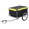 loibinfen Bike Cargo Trailer with Rain Cover, Bicycle Cargo Trailer Foldable Two-Wheel Bike Luggage Wagon Bicycle Trailer with Removable Cover, Black and Yellow, Maximum Load Capacity: 143.3 lb view 1