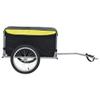 loibinfen Bike Cargo Trailer with Rain Cover, Bicycle Cargo Trailer Foldable Two-Wheel Bike Luggage Wagon Bicycle Trailer with Removable Cover, Black and Yellow, Maximum Load Capacity: 143.3 lb view 2