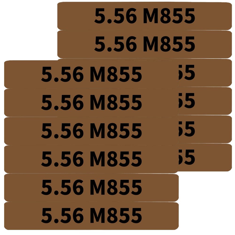 12 Pack Miaozhun 5.56 M855 Magazine Marking Bands 5.56 Caliber Identification (Coyote Brown-Black)