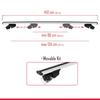 apline Compatible with Toyota Proace City Verso 2023-2025 Hook Model Car Roof Rack Cross Bar Grey Aluminium 2 Bars view 3