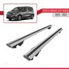 apline Compatible with Toyota Proace City Verso 2023-2025 Hook Model Car Roof Rack Cross Bar Grey Aluminium 2 Bars view 4