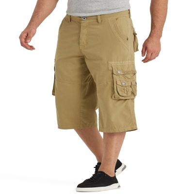 BEST SOUTH 3/4 Capri Long Cargo Shorts for Men Below Knee Khaki 38