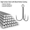 Dr.Fish 30 Pack Fishing Treble Hooks, #14-#6/0, Freshwater & Saltwater, Triple Fishing Hooks for Walleye Catfish Bass Fishing Replacment 2/0 view 4