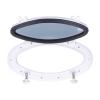 Boat Porthole Window, White Oval Portlight Tempered Glass Opening Window for Marine Boat Yacht RV 16 x 85/8in view 1