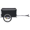 loibinfen Bike Cargo Trailer with Rain Cover, Bicycle Cargo Trailer Foldable Two-Wheel Bike Luggage Wagon Bicycle Trailer with Removable Cover, Black and Gray, Maximum Load Capacity: 143.3 lb view 3
