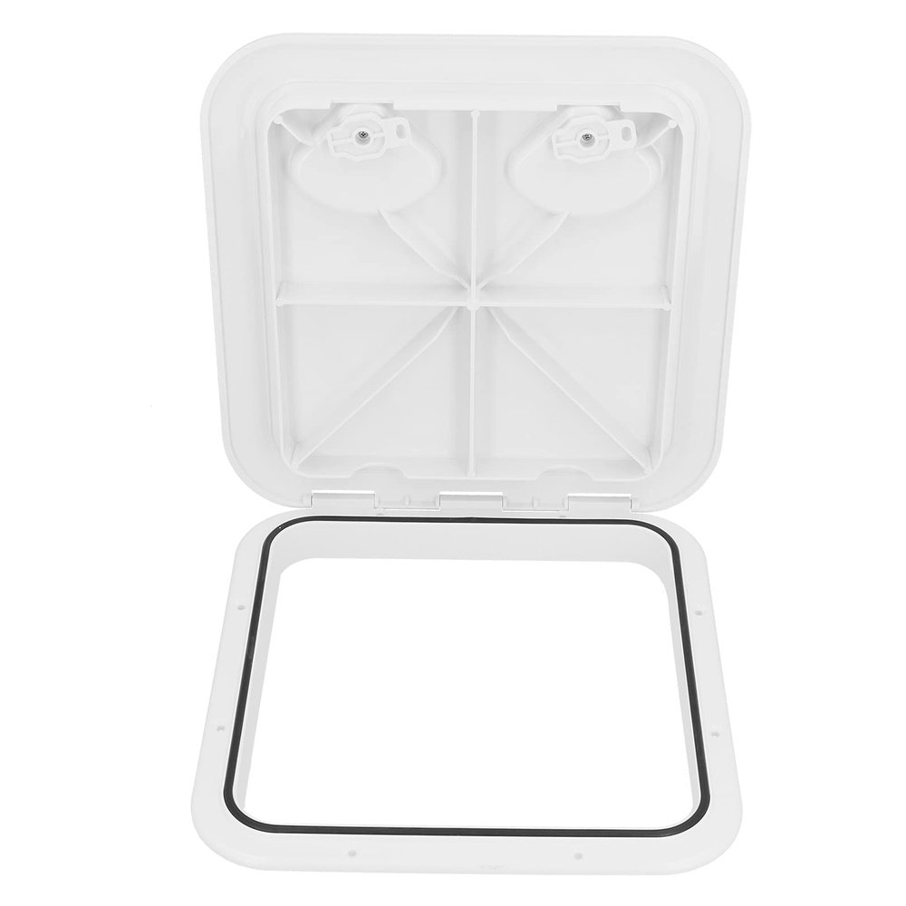 Boat Hatch, Marine Hatch, Marine Boat Deck Access Hatch Lid White with 2 Strong Recessed Handles ABS Plastic 14.75 x 14.5in